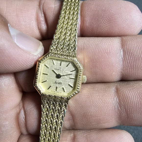 Hamilton Saville Swiss Quartz Watch Gold Tone 8164 Not Working For Parts/repair - Picture 1 of 7